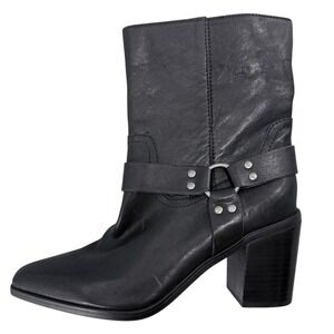 Steve Madden 8.5 Alessio Black Leather Biker Bootie‎ Ankle Boots NWOT